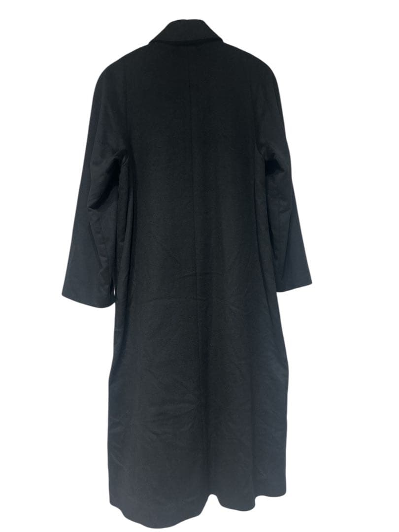 100%カシミア 100%シルク黒 ロングコート