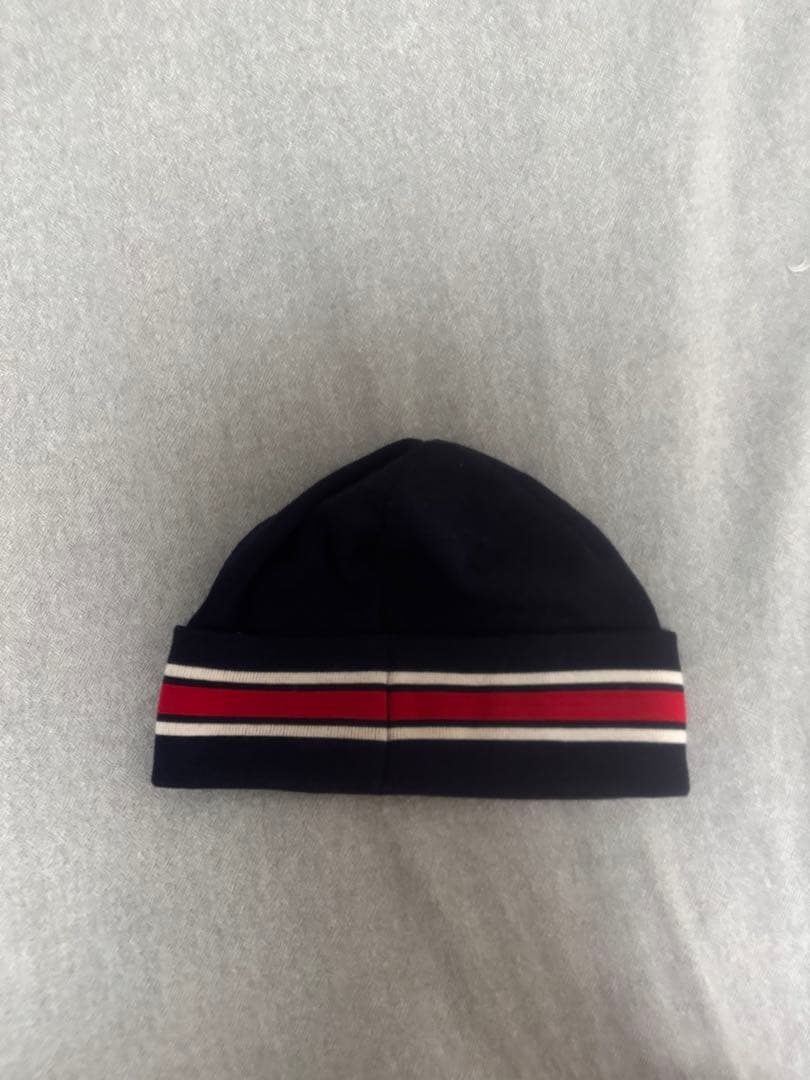 MONCLER ネイビー ストライプニット帽