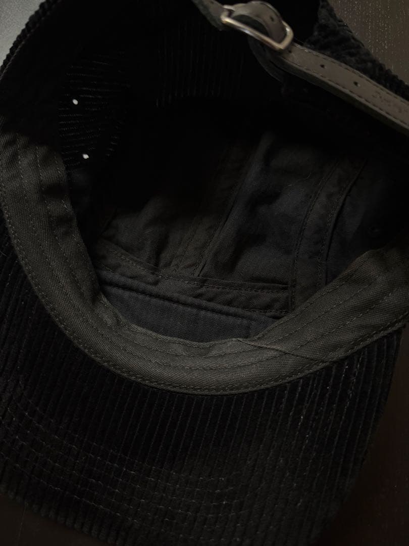 Supreme ブラック コーデュロイ ジェットキャップ