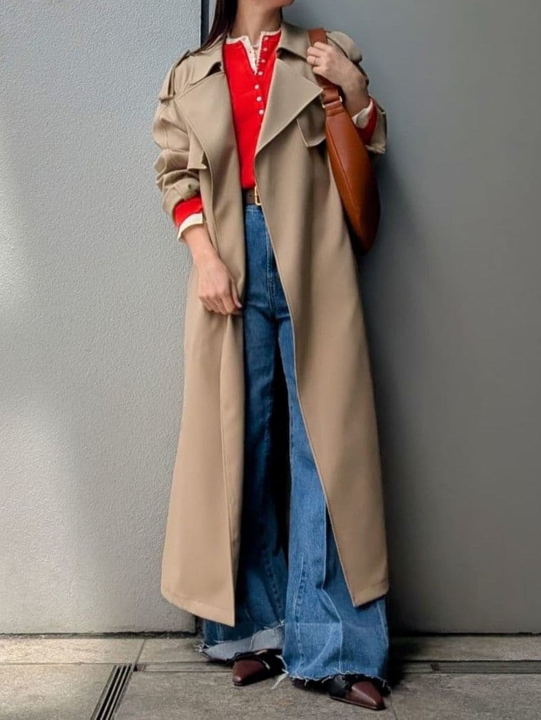 0✨新品✨MilaOwen ミラオーウェン 共ベルト付憲章デザイントレンチコート