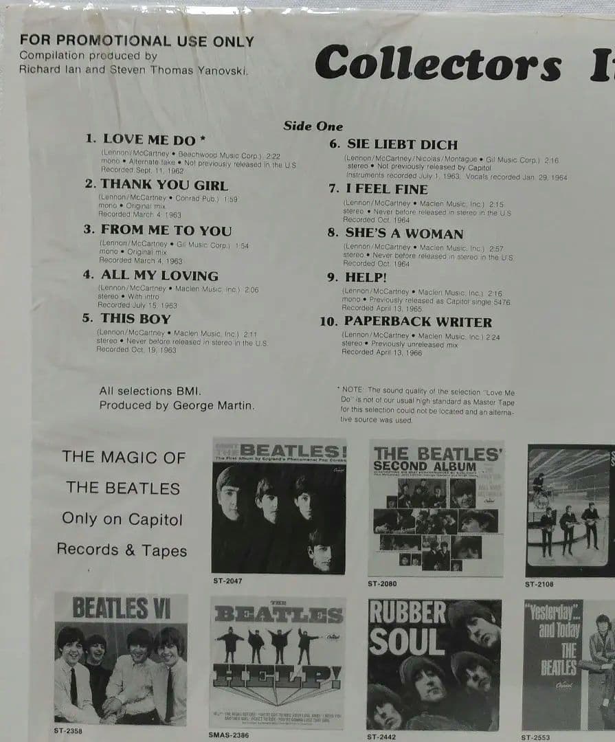 ビートルズ COLLECTOR'S ITEMS♣SPRO9463キャピトル非売盤