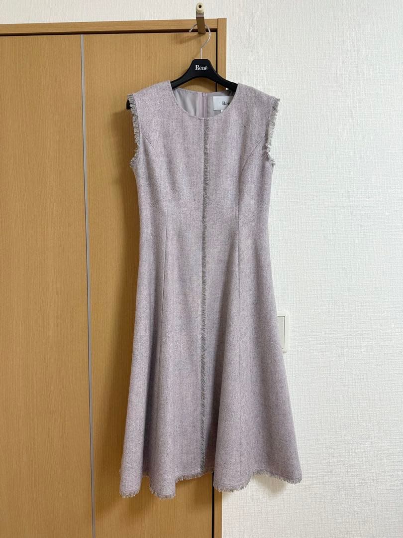 【美品】Rene ルネ ネップツイードワンピース 34相当
