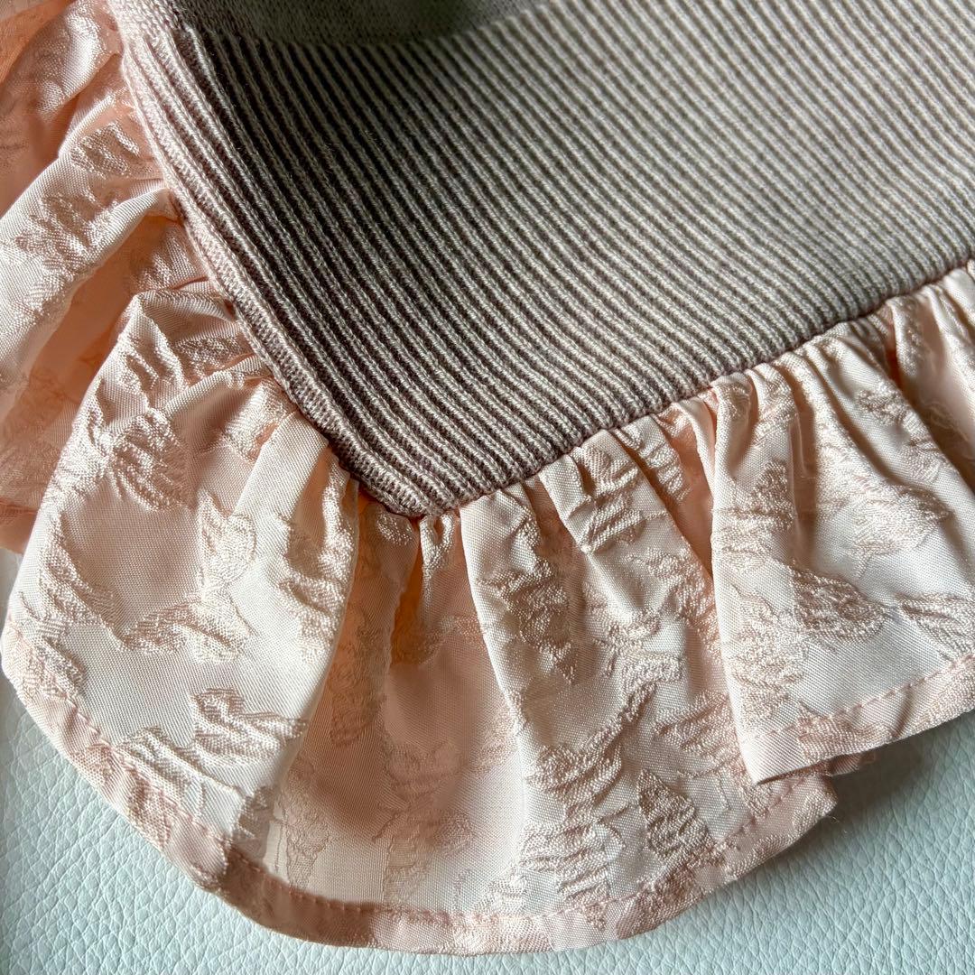極美品✨OHGA オーガ　FRILL KNIT　フリルニットカーディガン　ピンク