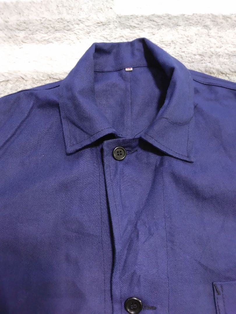 60s　フレンチワークジャケット　デッドストック　コットンツイル　巻き縫い　XL