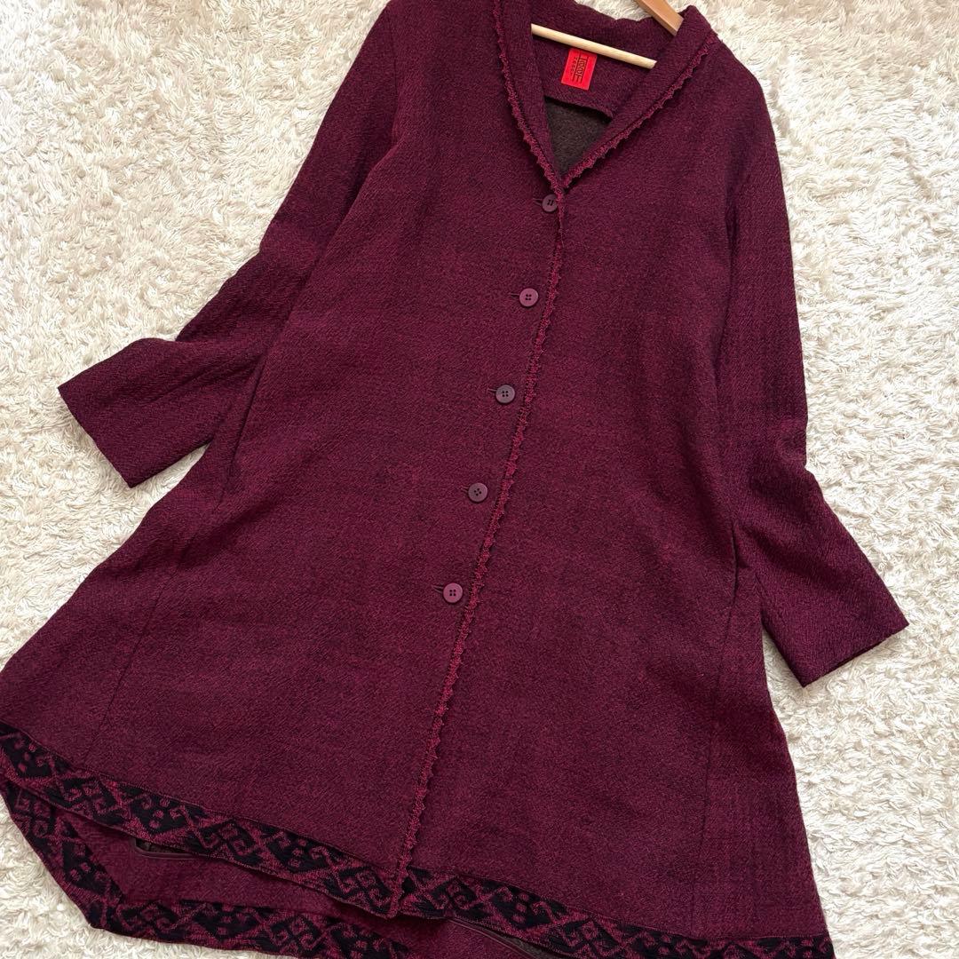 極美品✨HaaT イッセイミヤケ ロングコート 変形 ウール レース 軽量