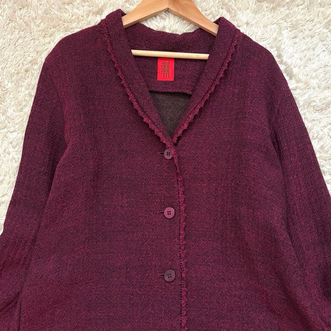 極美品✨HaaT イッセイミヤケ ロングコート 変形 ウール レース 軽量