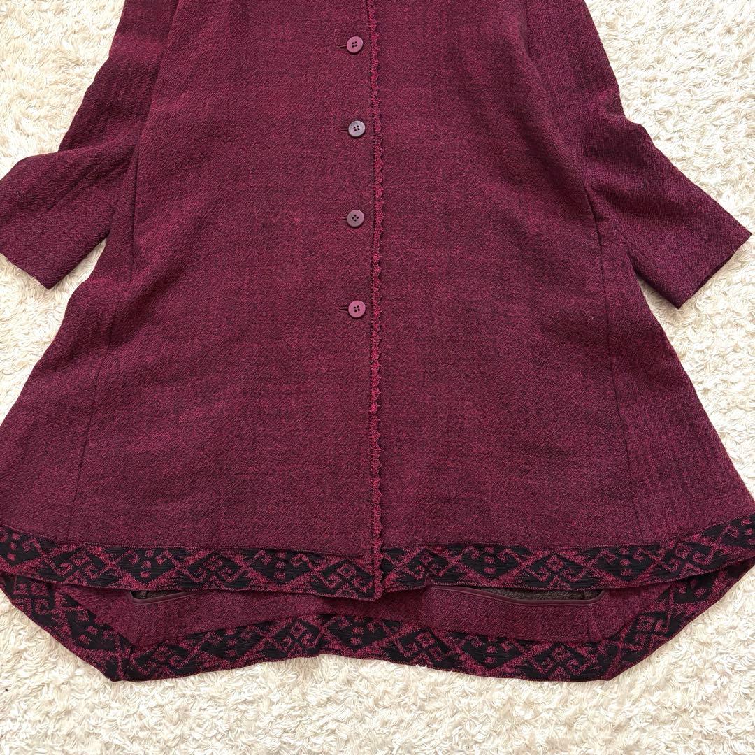 極美品✨HaaT イッセイミヤケ ロングコート 変形 ウール レース 軽量