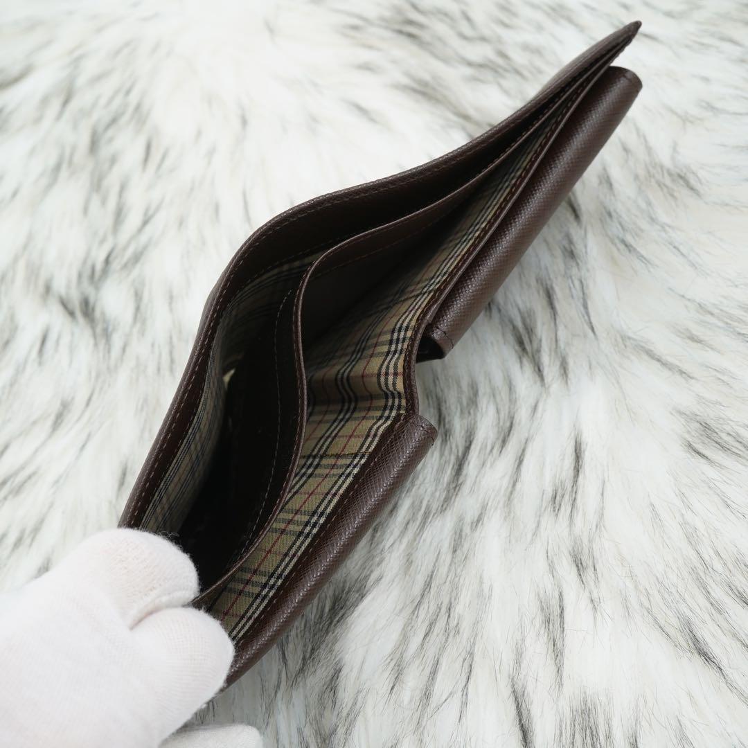新品未使用品　BURBERRY LONDON 折り財布　ノバチェック　ブラウン