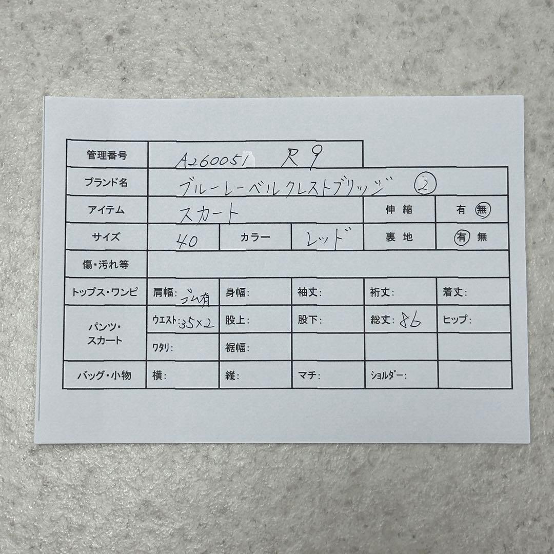 ② 美品【ブルーレーベルクレストブリッジ】チェック フレア ロングスカート 40
