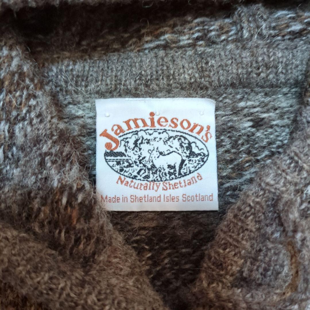 Jamieson's ノルディックフードニットカーディガン スコットランド製
