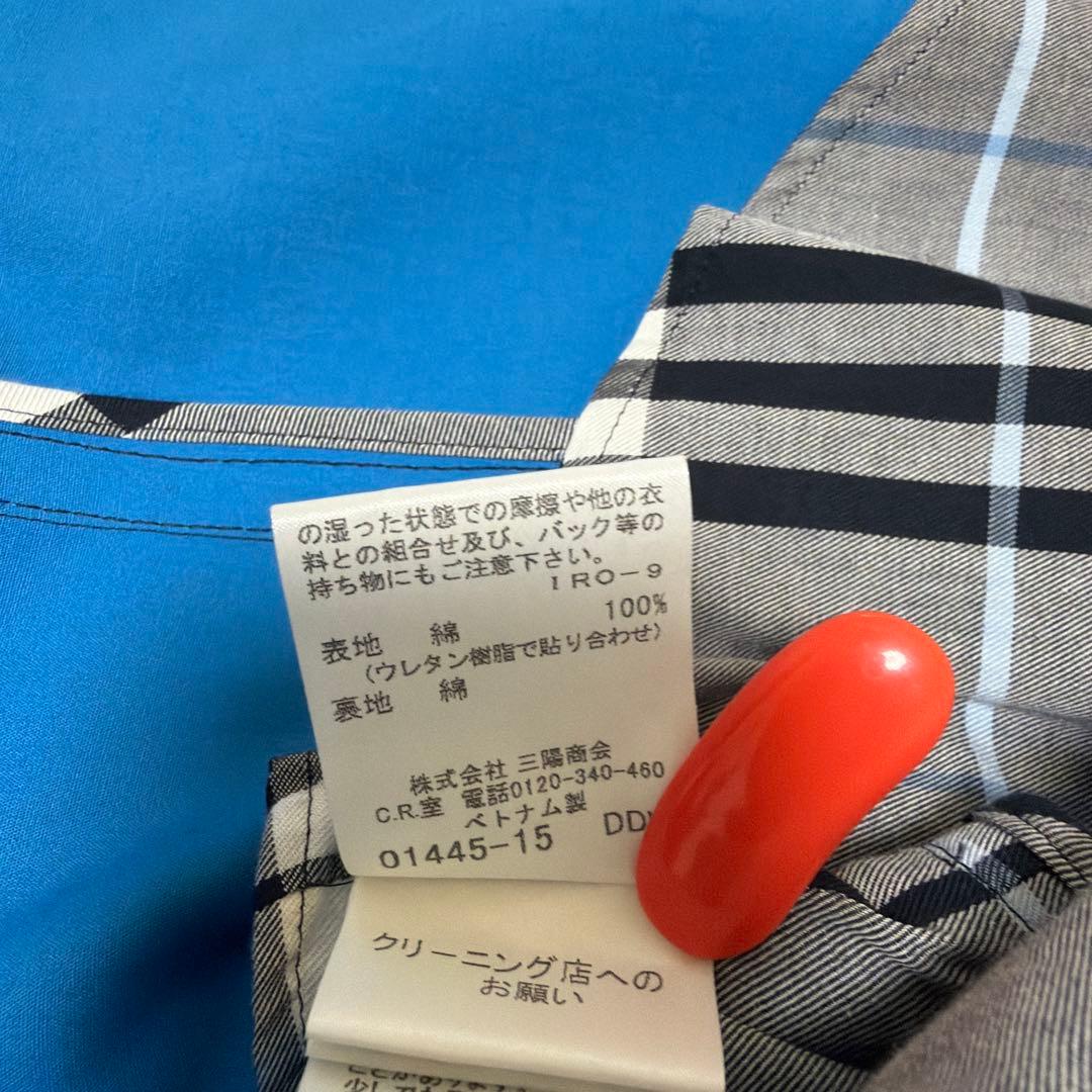 バーバリーブルーレーベル　トレンチコート　ネイビー×ブルー