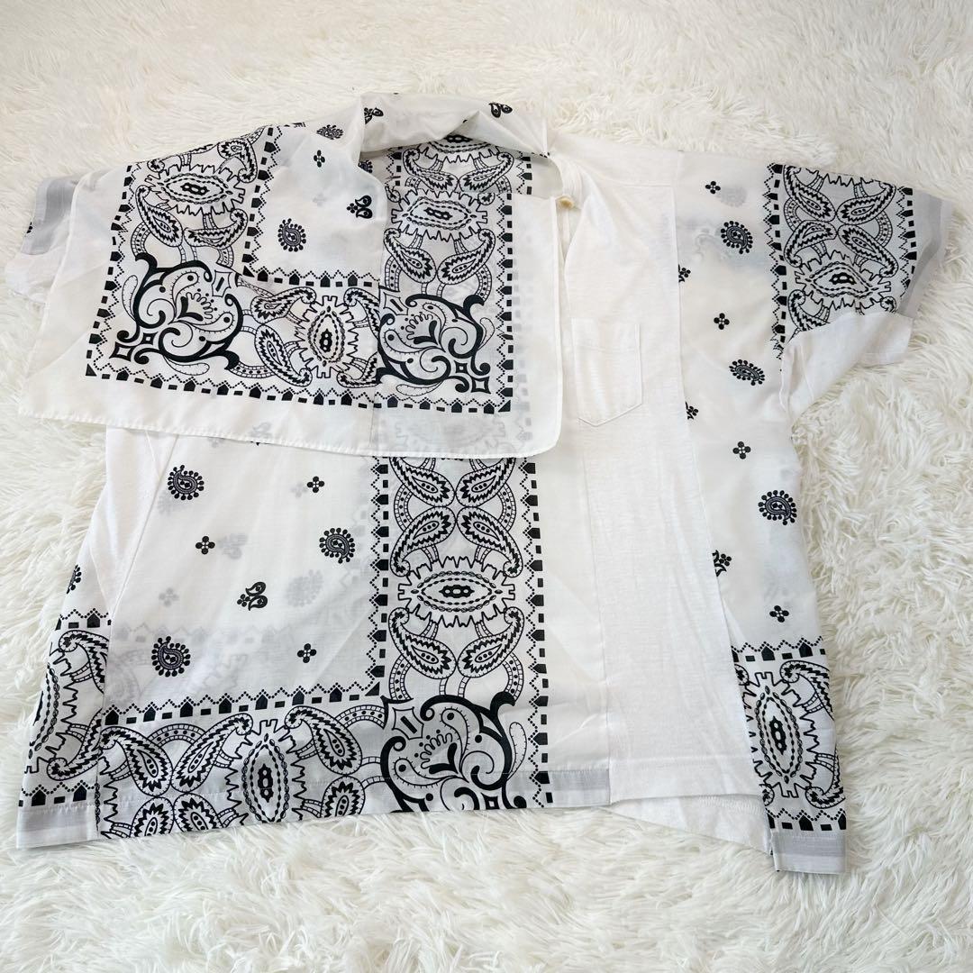 sacai サカイ バンダナ Tシャツ ペイズリー アレンジ可能 ゆったりS