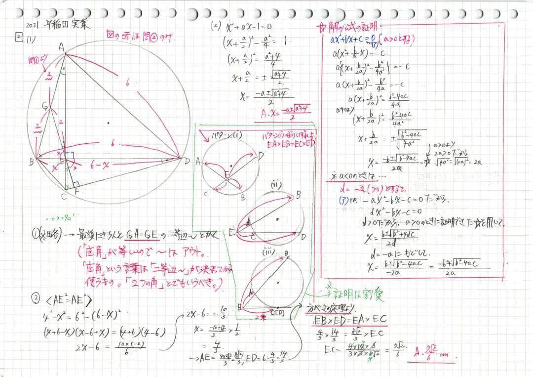 今だけ割引 塾講師オリジナル数学解説 早稲田実業 高校入試 過去問2013-24