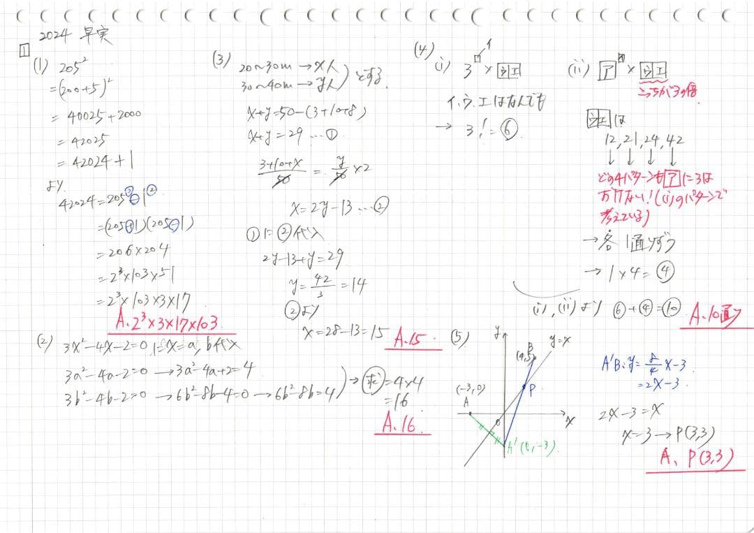 今だけ割引 塾講師オリジナル数学解説 早稲田実業 高校入試 過去問2013-24