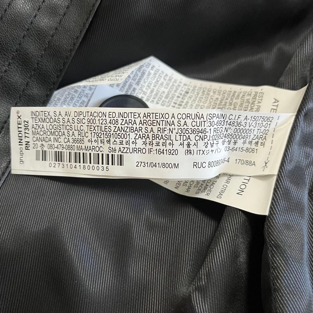極美品✨ ZARA ブラック ロングコート M レザー　ザラ　レザージャケット
