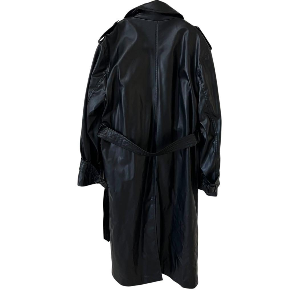 極美品✨ ZARA ブラック ロングコート M レザー　ザラ　レザージャケット