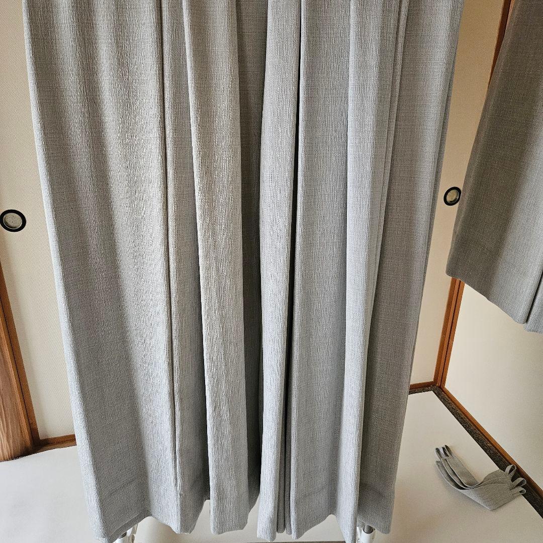日本製 オーダー カーテン 幅192cm×長さ203cm 2枚 防炎 グレー