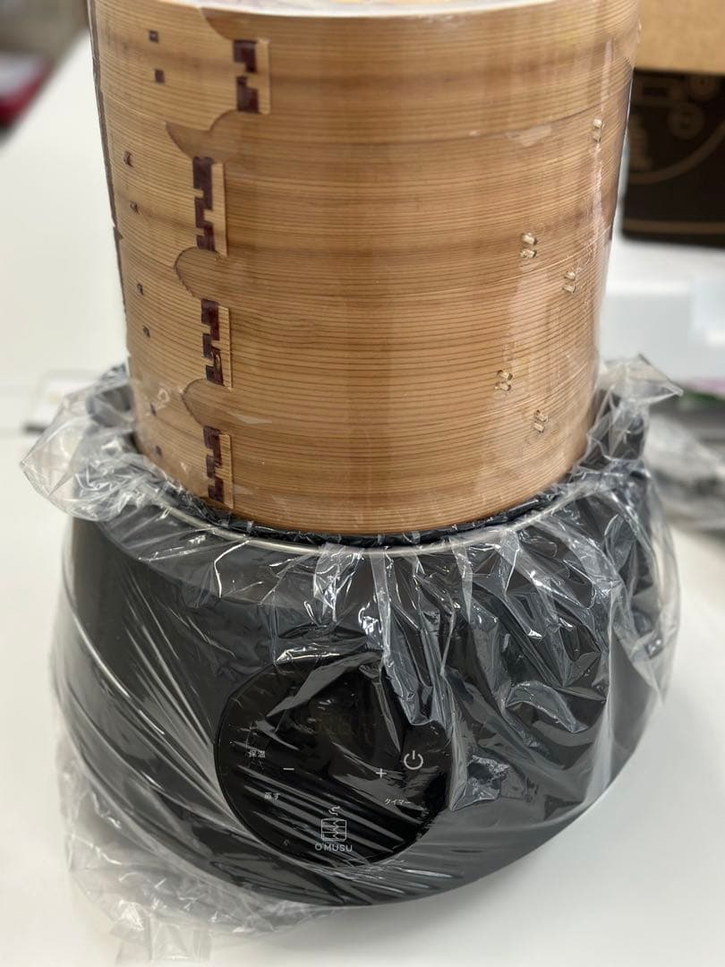 未使用 O'MUSU オムス Ocrasi せいろ電気蒸し器 黒