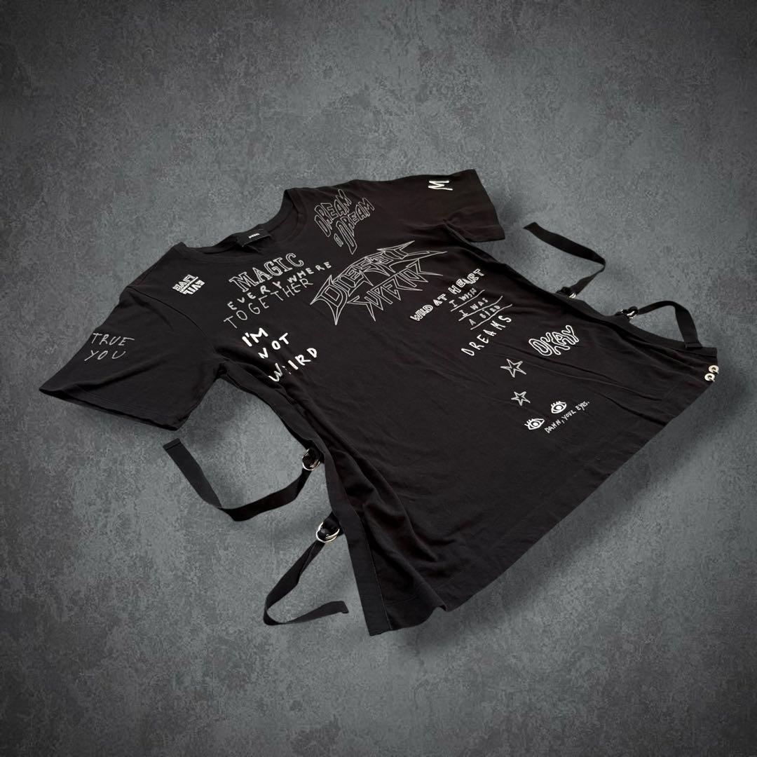 DIESEL 00s スカル サイドベルト Tシャツ y2k 平成ギャル パンク