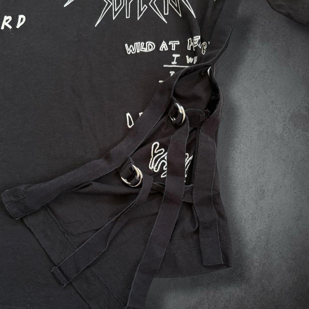 DIESEL 00s スカル サイドベルト Tシャツ y2k 平成ギャル パンク