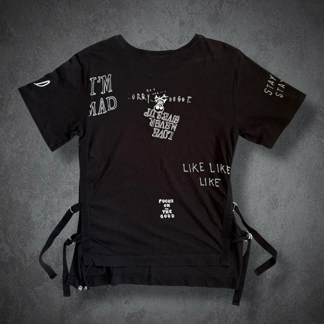 DIESEL 00s スカル サイドベルト Tシャツ y2k 平成ギャル パンク