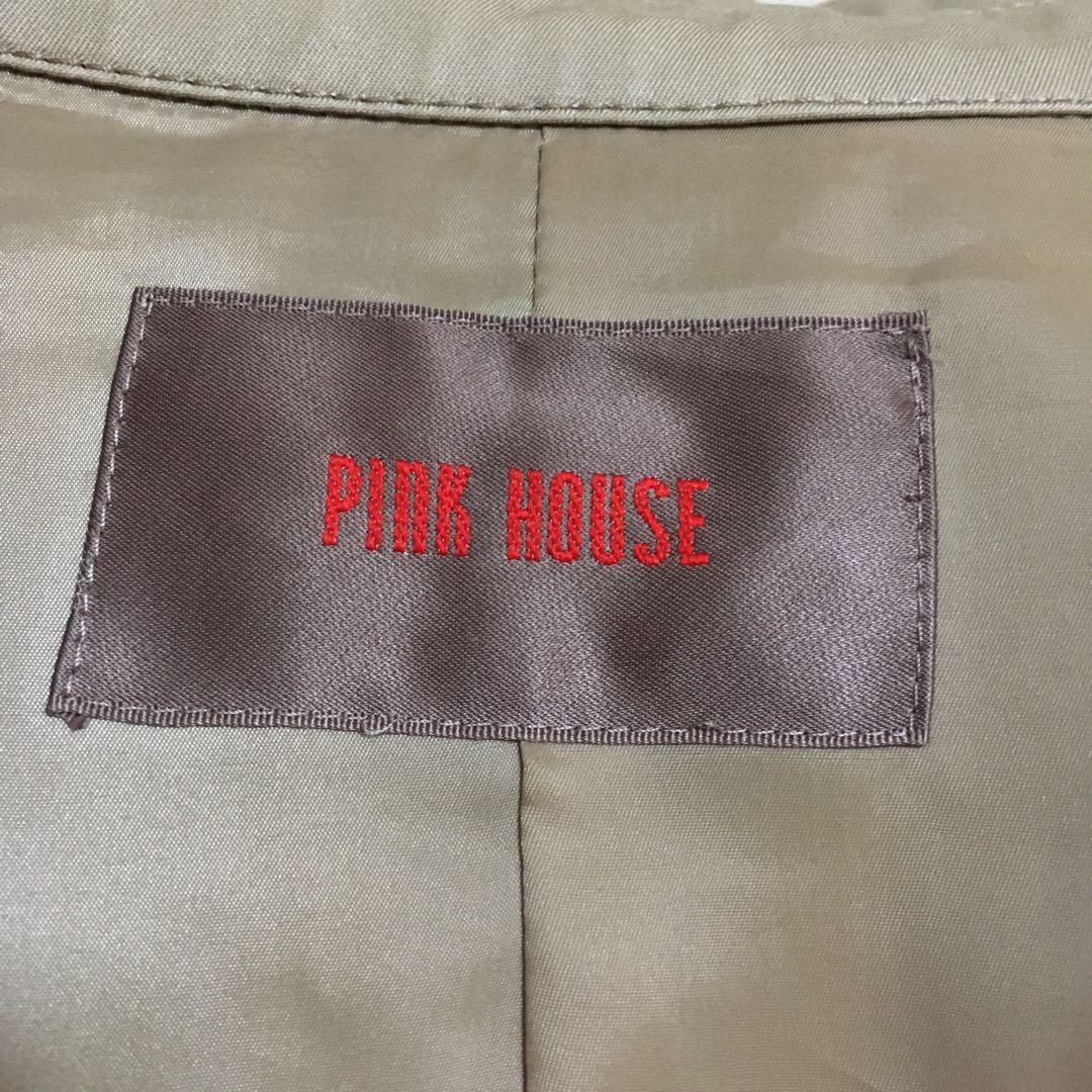 【美品】PINK HOUSE ピンクハウス コットン フリル トレンチコート F