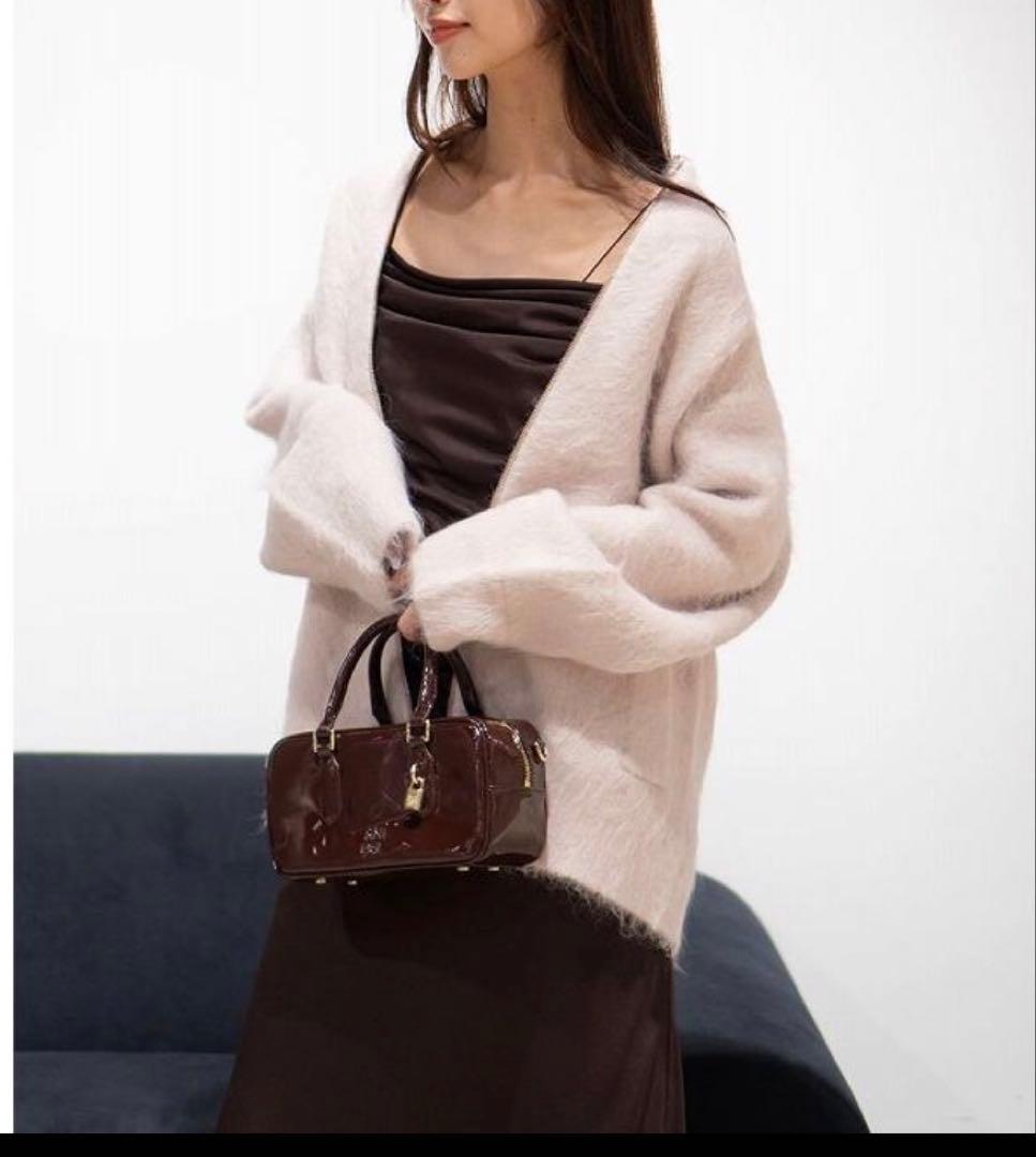 スナイデル SNIDEL アルパカシャギー ジップコート ピンクベージュ