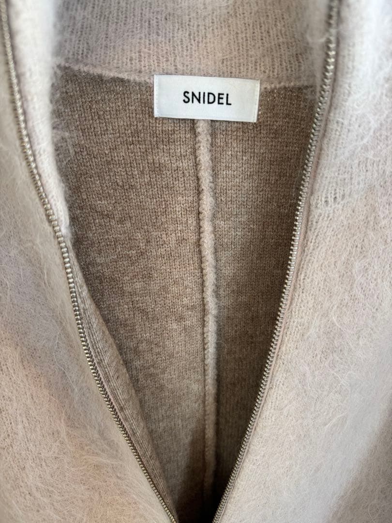 スナイデル SNIDEL アルパカシャギー ジップコート ピンクベージュ
