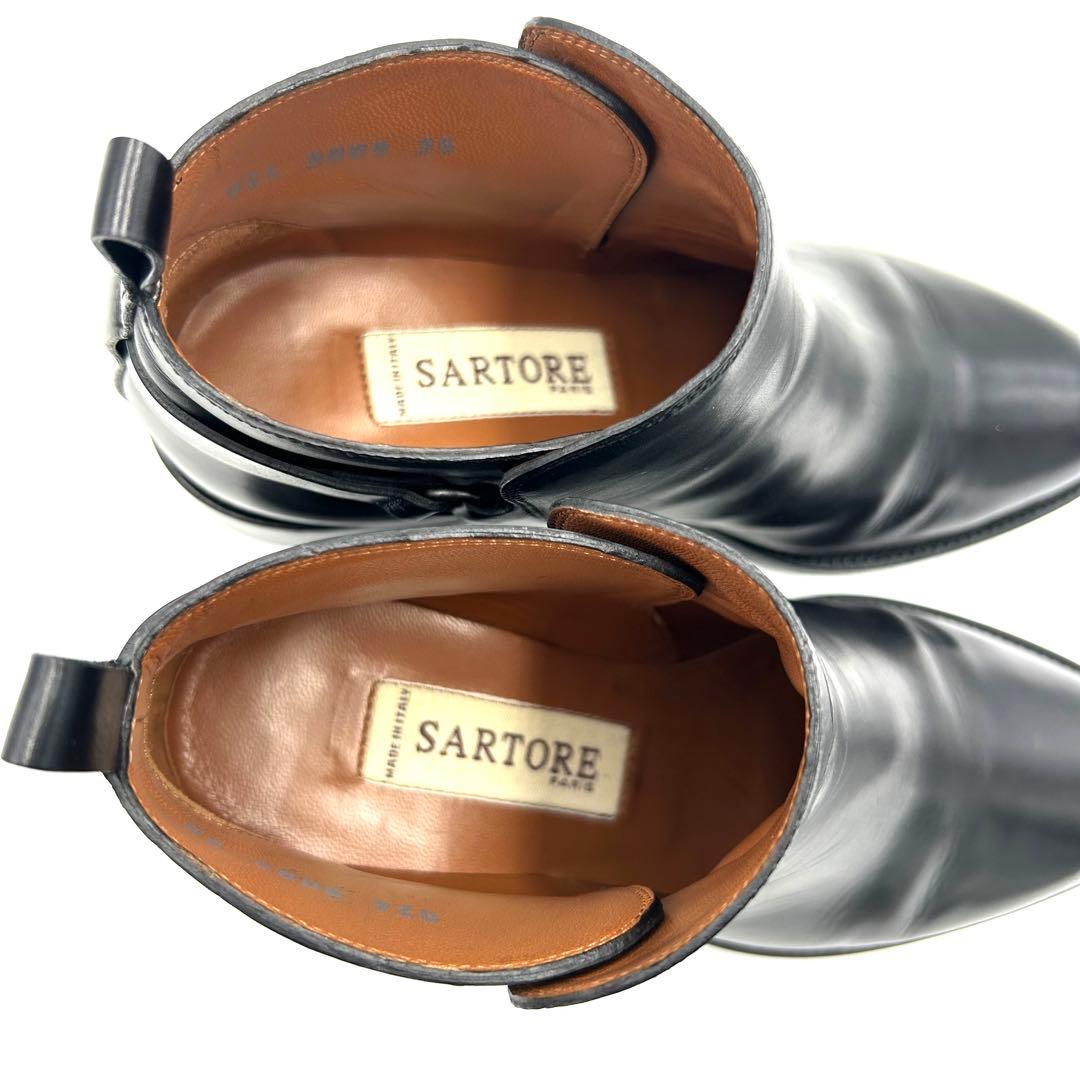 SARTORE サルトル ショートブーツ ベルトストラップ ブラック