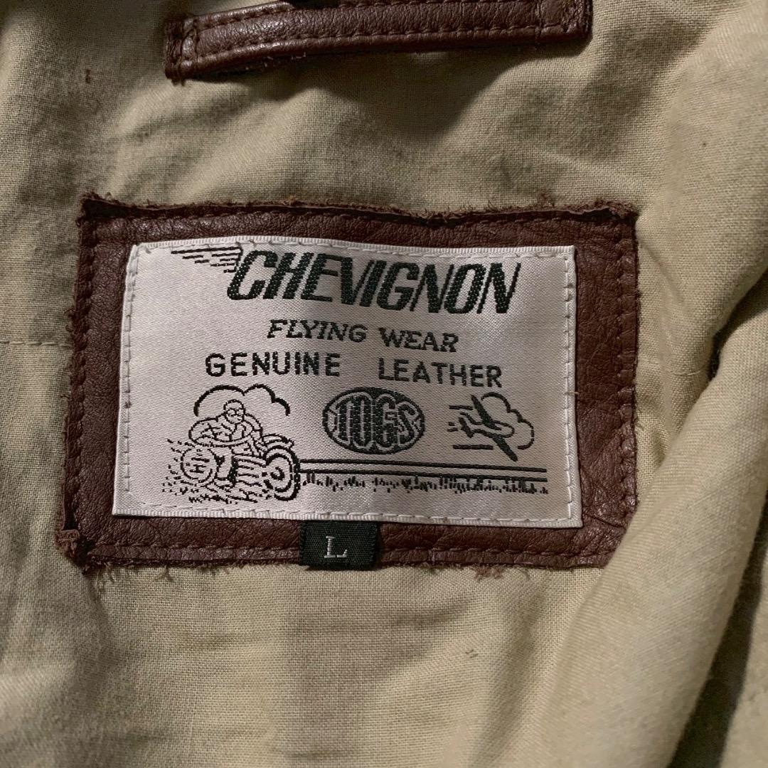 【たっけー】CHEVIGNON フライトジャケット L ボア襟 ムートン