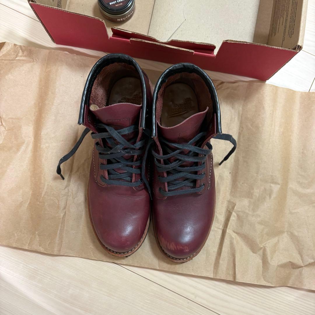 RED WING ブーツ 23.5cm ブラックチェリー クリーム付き