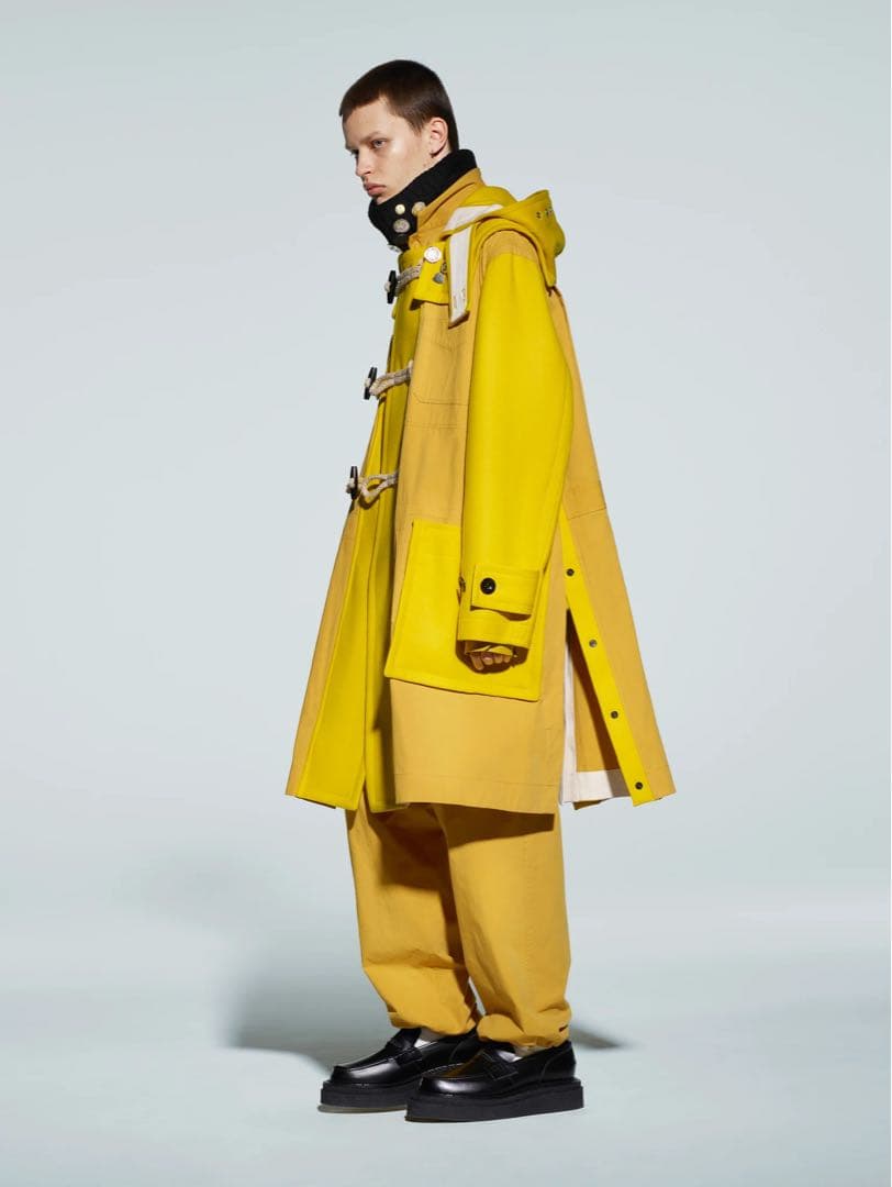 SACAI ダッフルコート Wool Melton Coat ドッキング　再構築