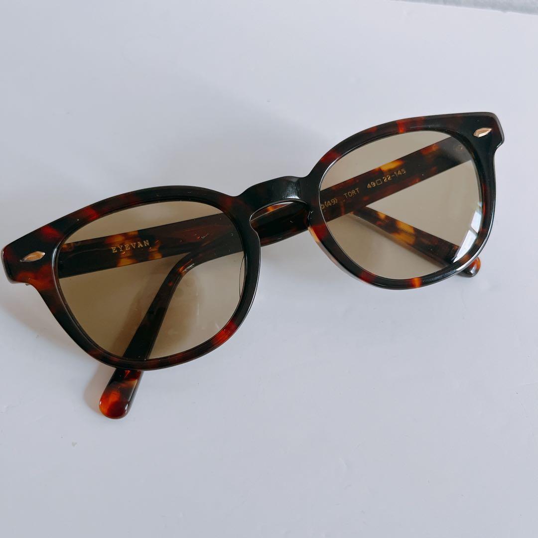 美品　EYEVAN サングラス　Webb 49 TORT 49□22-145