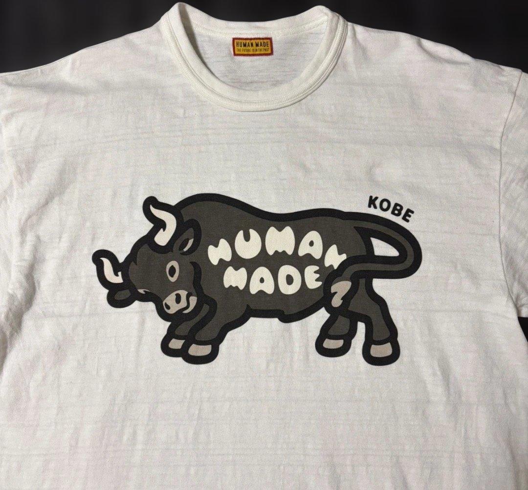 未使用★HUMAN MADEヒューマンメイドKOBE限定ブル牛Tシャツ2XL白