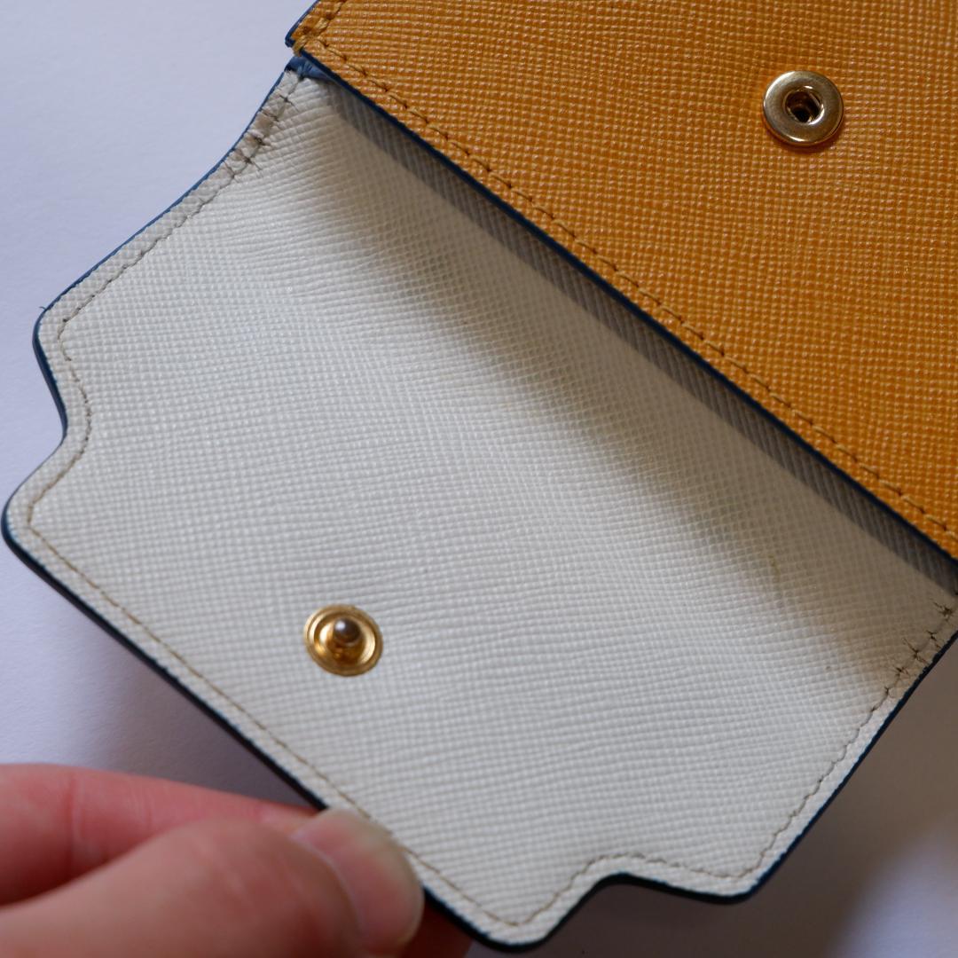 MARNI サフィアーノレザー 三つ折り財布 ベージュ イエロー