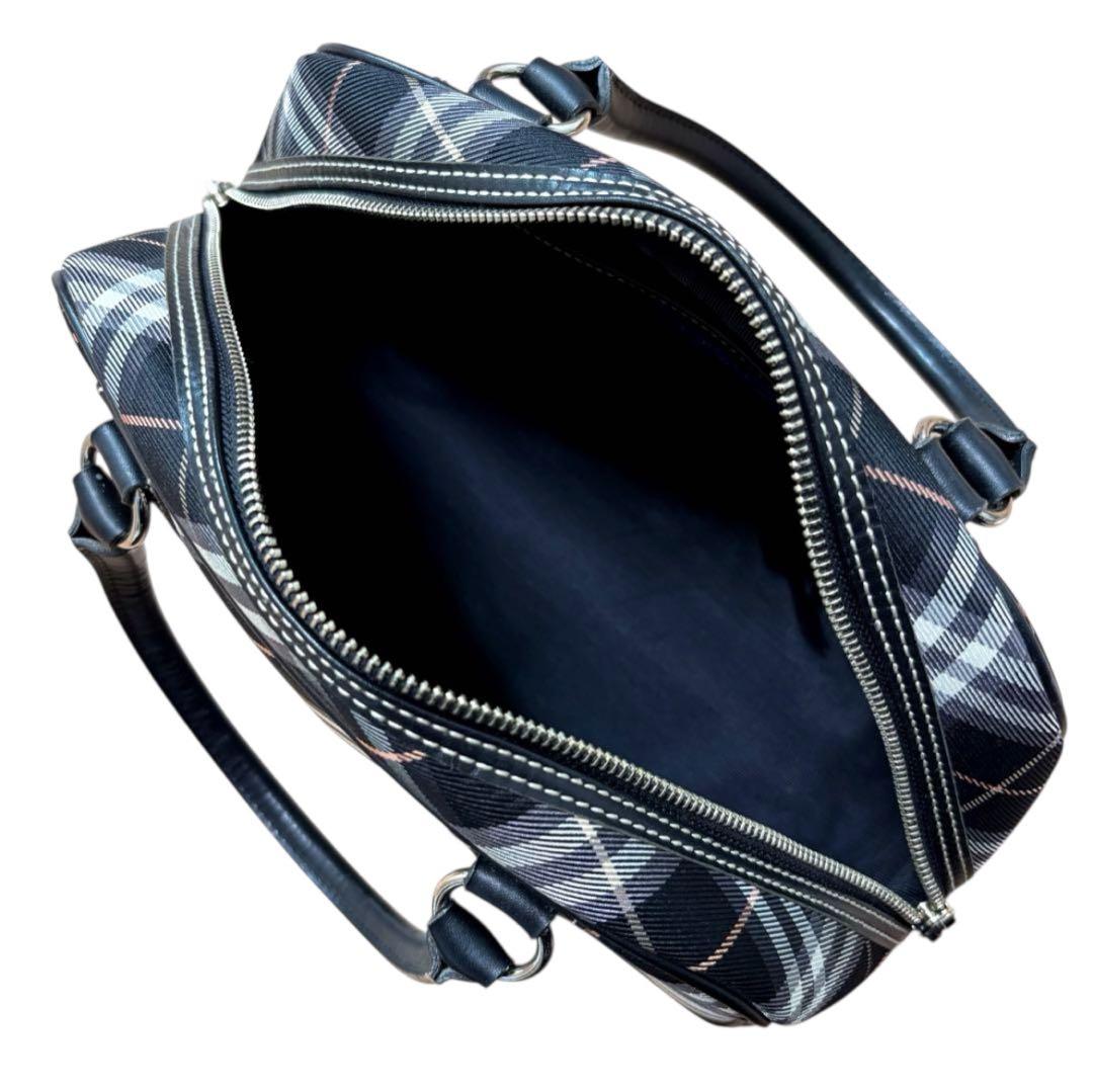 良品　BURBERRY BLUE LABEL ノバチェク総柄　ミニボストンバッグ