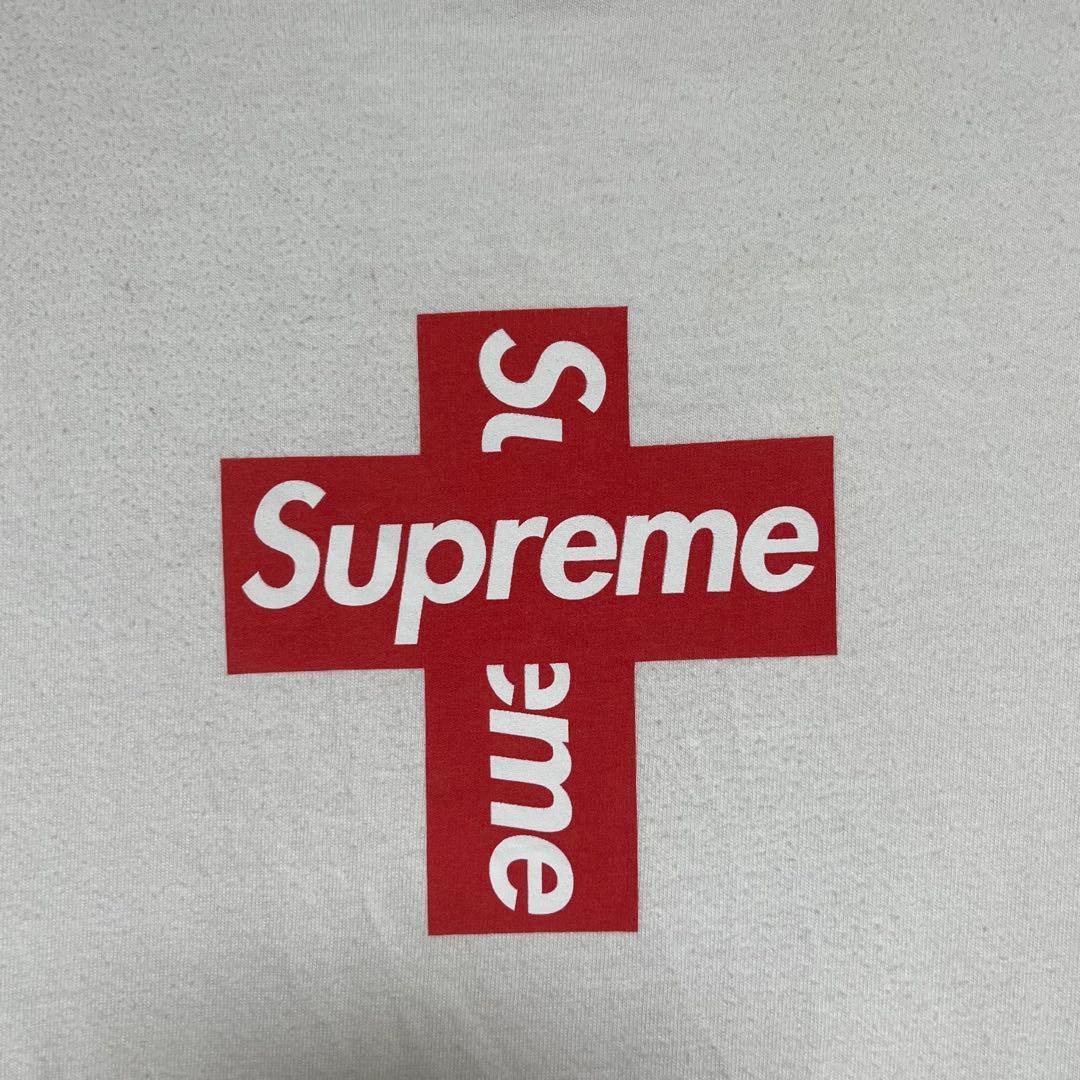 Supreme クロスボックスロゴ　ホワイト Tシャツ L