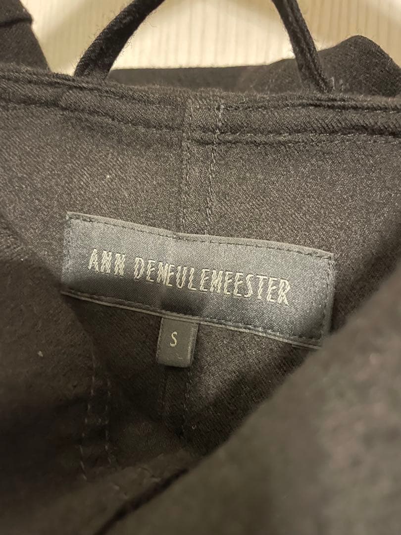 ANN DEMEULEMEESTER カシミヤ混ウールモッズコート ブラックS