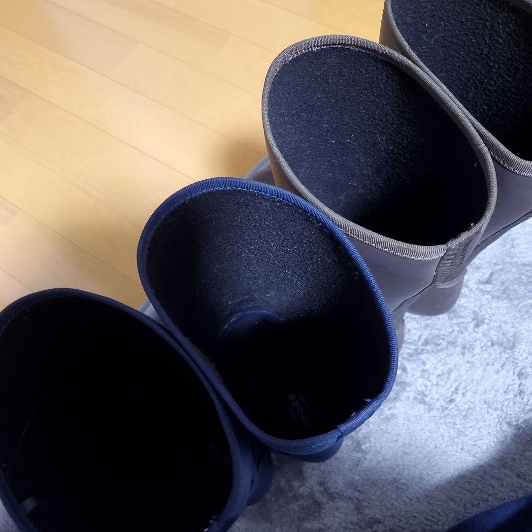 crocs 長靴 ブラウン・ ネイビー24㎝