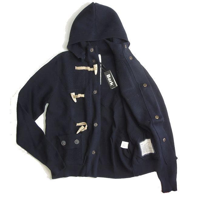新品 Bark バーク コットンニット ダッフルコート ネイビー Mサイズ