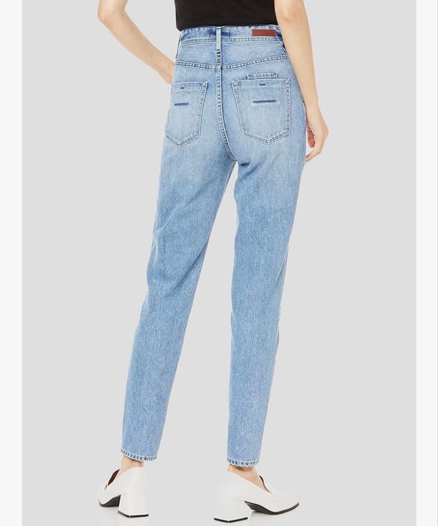 美品 25 ヤヌーク ハイウエストルース TDS デニム スリムテーパード