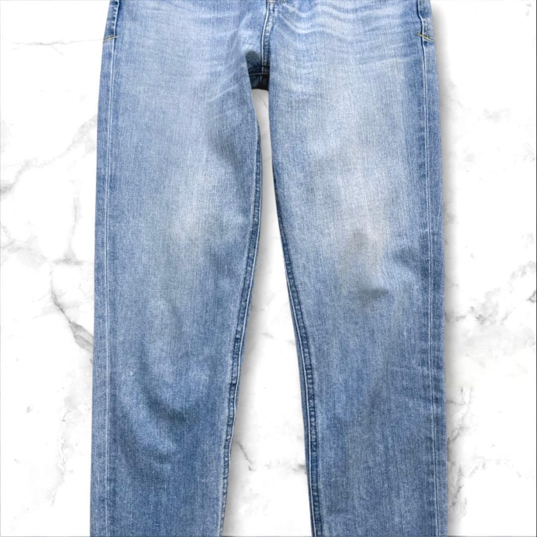 美品 25 ヤヌーク ハイウエストルース TDS デニム スリムテーパード