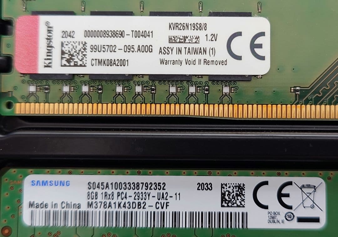 フ*コ様 メモリー　DDR4　8GB2枚　16GB