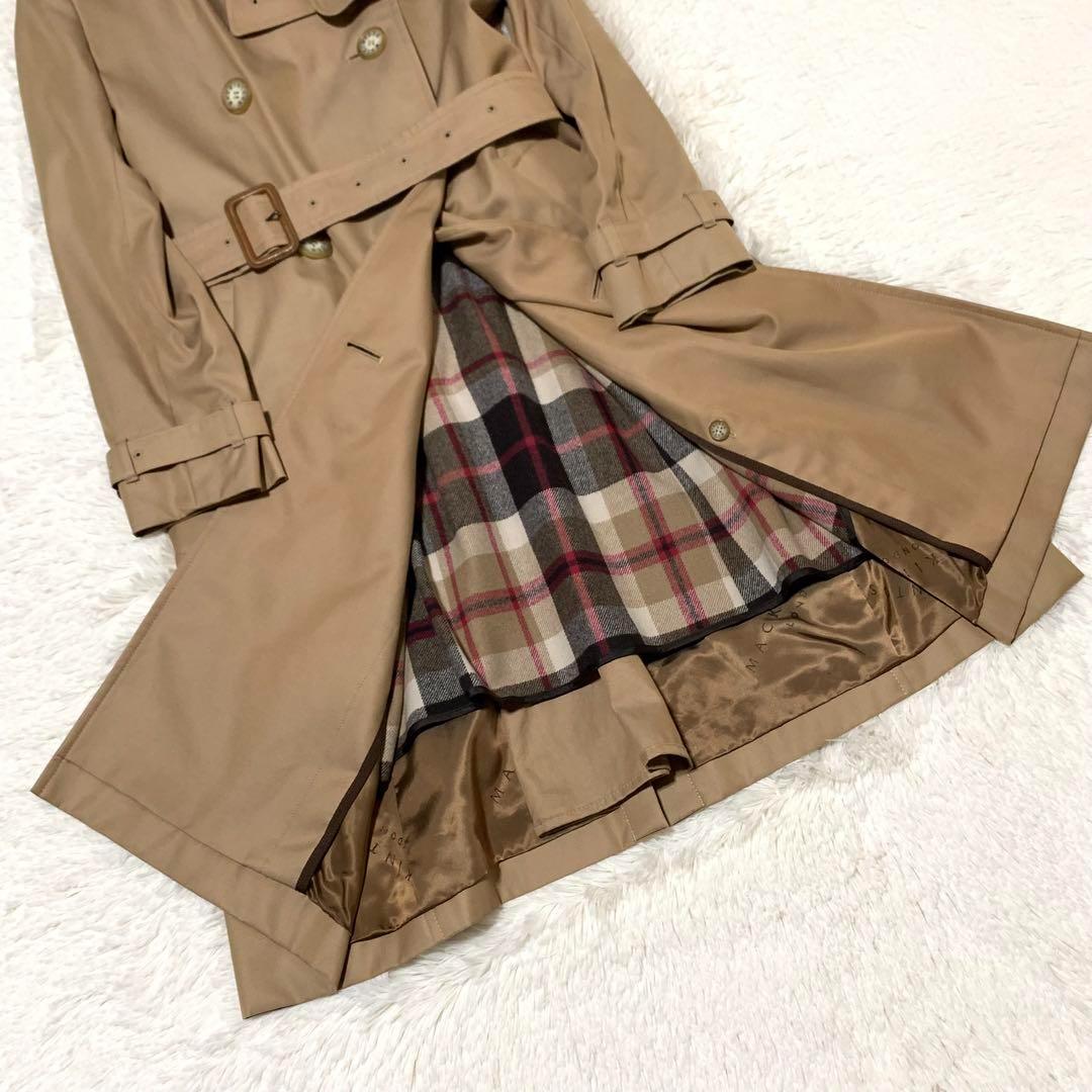 美品　マッキントッシュロンドン　ライナー　ベルト　チェック　ハニーベージュ