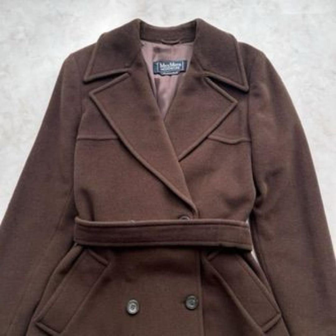Max Mara ベルテッドコート ダブル　マキシ丈　ベルト　ガウン　42 XL