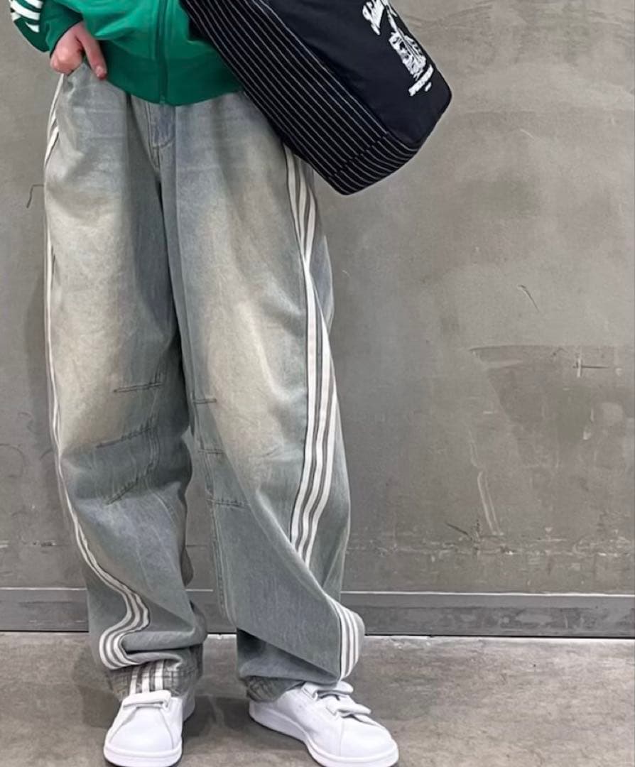 新品26】ADILENIUMシーズン3 バナナフィット ウォッシュドデニムパンツ