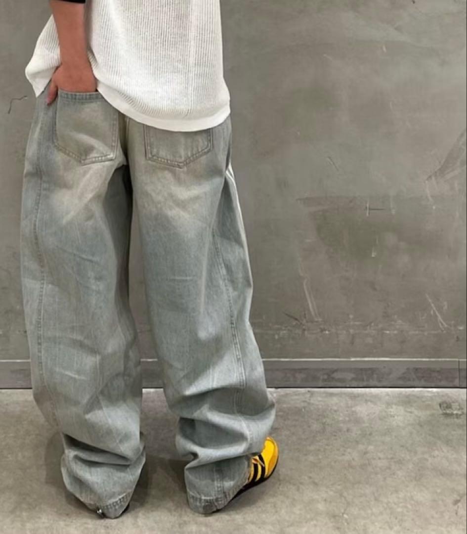 新品26】ADILENIUMシーズン3 バナナフィット ウォッシュドデニムパンツ