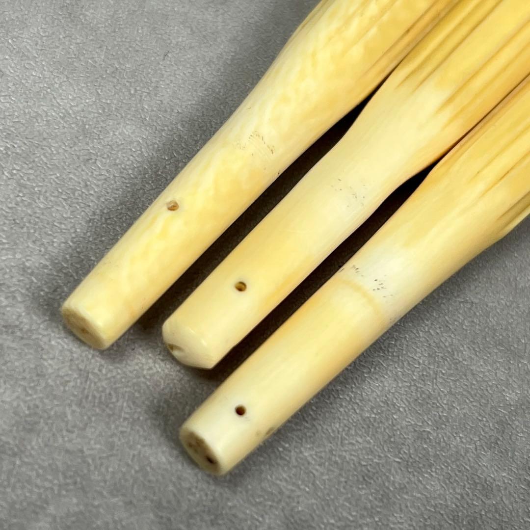 最高級天然素材　三味線糸巻き3本セット　細棹　中棹　素六面取り　直径16mm