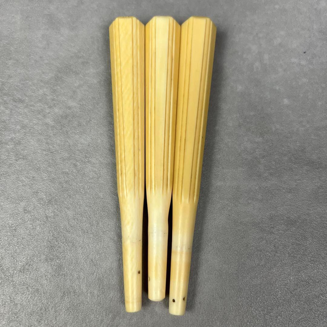 最高級天然素材　三味線糸巻き3本セット　細棹　中棹　素六面取り　直径16mm