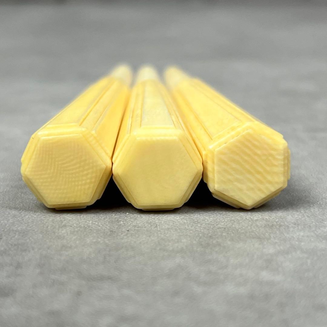 最高級天然素材　三味線糸巻き3本セット　細棹　中棹　素六面取り　直径16mm